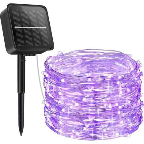 100 LED Guirlande Lumineuse Solaire, 10 m Étanche IP65 avec 8 Modes d'Éclairage – Décoration Extérieure Jardin Noël