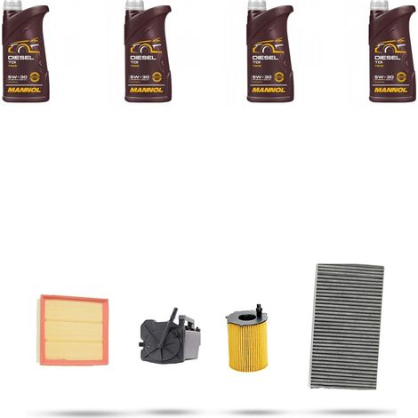 Kit tagliando 4 FILTRI e 4L OLIO compatibile con Citroen C5 1.6 Hdi 80kw dal 2004 (1/5)