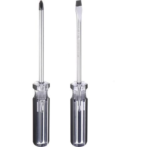 2pcs Tournevis Magnétique Phillips À Fente Tige 6x100mm Noir (1/5)