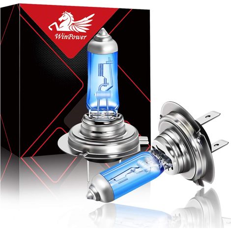 H7/PX26d Halogen Headlight Bulbs 100W 5000K Warm White High Beam/Low Beam Lamp 12V Car Motorcycle Fog Lights Bulb, 2 Pieces (1/5)