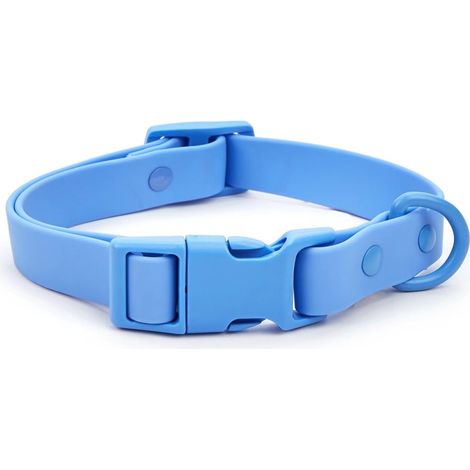 Beyamis Collier pour animaux de compagnie étanche en plastique souple avec fermoir de sécurité, taille ajustable, bleu S (1/5)