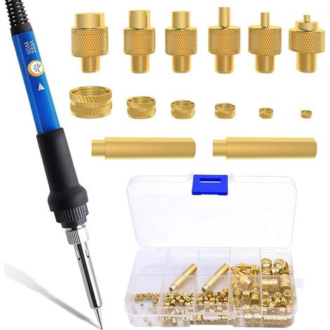 130pcs M2 M3 M4 M5 M6 M8 Soldering Iron Kit with Threaded Insert Compatible with 3D Printing Accessories (1/5)