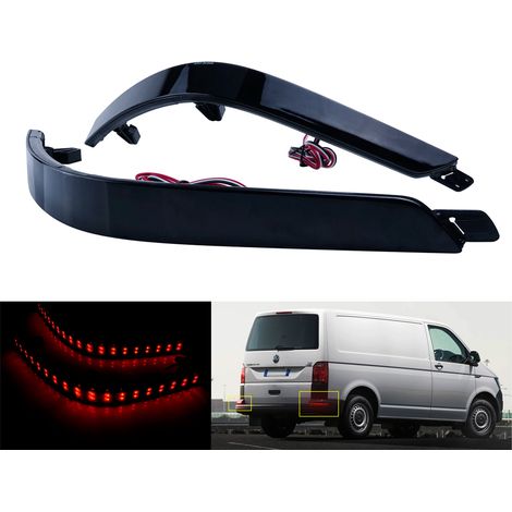 Kit 2 Fanali Posteriori A Led Nero Fume Per VW Multivan T5 Caravelle Transporter T6 OEM 7E0945105D Sostituzione Riflettore Catarifrangente Originale (1/3)