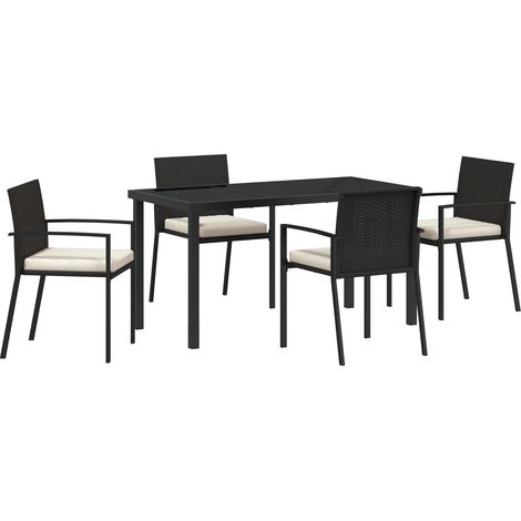 5-teiliges Gartenset Schwarz aus Poly Rattan vidaXL (1/5)