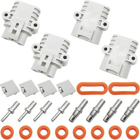 Connecteur Batterie, 50A 600V Batterie Connexion Rapide Prise de Connecteur étanche, pour climatiseur, camping-car, caravane, bateau (2 jeu) (1/4)