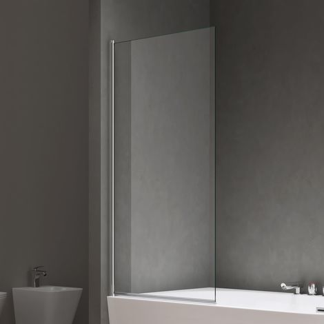 doporro Paroi de Baignoire 80x140 cm Pare Baignoire 1 Volet Verre Trempé Transparent Montage Réversible Cortona201K (1/5)