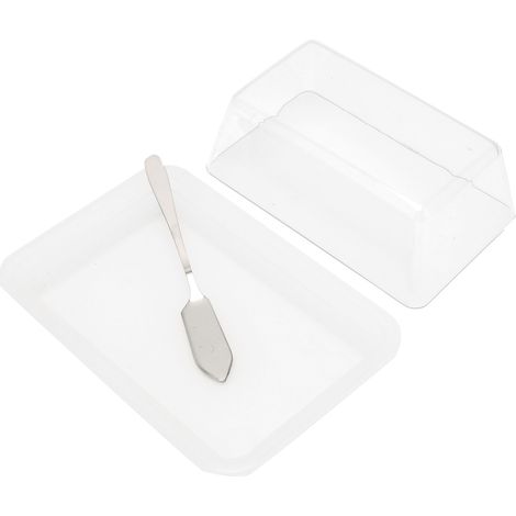 Boîte à beurre carrée en plastique, coupe-beurre, boîte à fromage avec couvercle transparent (1/5)