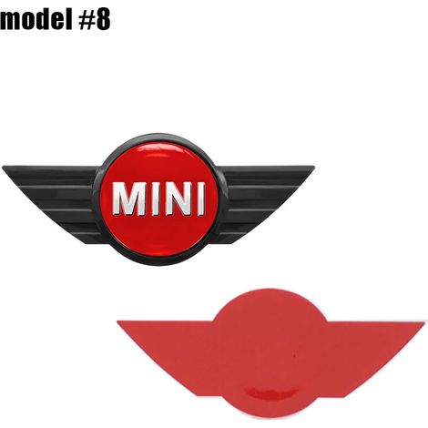 (Mini noir et rouge, 119 mm x 50 mm) - 15,1 mm x 11,9 cm - Emblème avant de capot et de coffre arrière en ABS 3D - Autocollants compatibles avec MINI Cooper R50, R52, R54, R53, R56, Countryman R60, F5 (1/5)