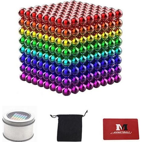 Cube Magnétiques - - 512 Billes 5mm - 8 couleurs - Aimants Puissants (1/4)