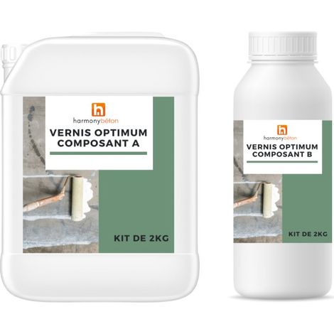Vernis Optimum® bi composant PU - Kit de 2 kg Brillante - Harmony Béton