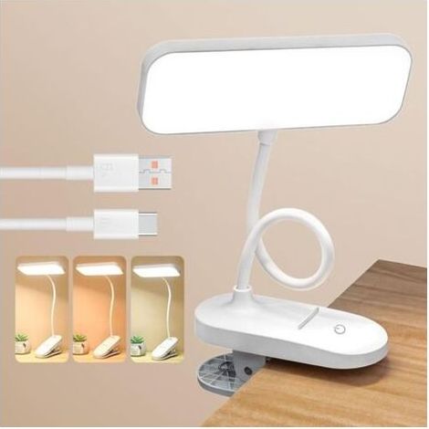 Leselampe mit 20 LEDs, 360° flexible USB-Klemmleuchte, Augenschutz, 3 Farben & dimmbare Helligkeit, Mini-Nachtlicht zum Lesen im Bett, für Kindle, Bücher, Kinder, Reisen und Camping (1/4)