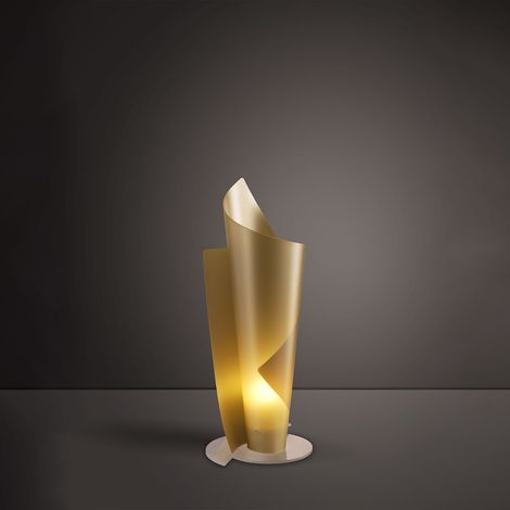 Lampada da tavolo in Polilux VELA Oro diametro 19 x h50 cm