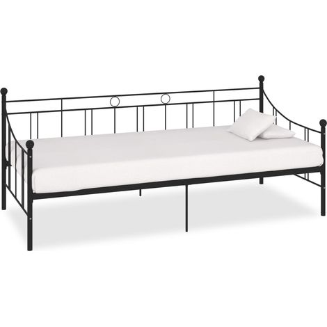 vidaXL Telaio Divano Letto Nero in Metallo 90x200 cm (1/5)