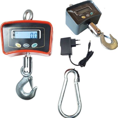 Bilancia digitale professionale da gru con gancio acciaio 500kg industriale