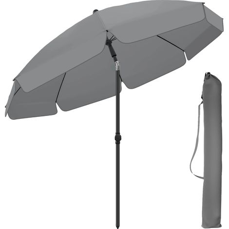 Ombrellone da giardino, protezione UV, ombrellone portatile per esterni, GRIGIO (1/2)
