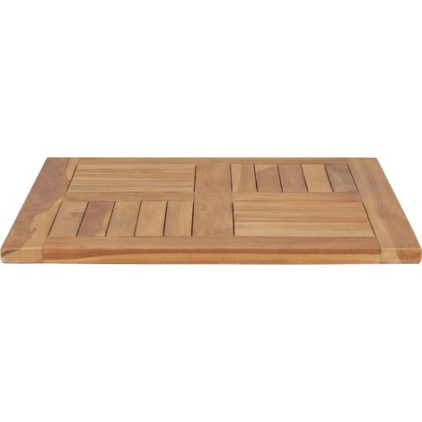 Plateau de table Design Moderne, Dessus de table de salle à manger, Bois de teck solide 60x60x2,5 cm OIB9445E (1/5)