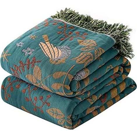 Couvre-lit en Coton, Bettüberwurf, Sofadecke avec les Échantillons, 150 x 200 cm, impression recto-verso Boho-Bettüberwurf, Couchdecke, Sesseldecke, couverture de retournement pour la Télévision ou fa (1/5)