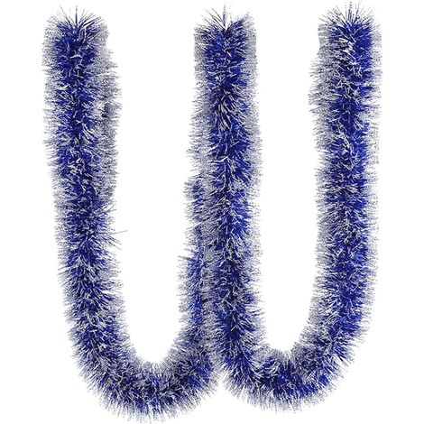 Guirlande De Noël - Guirlande Métallique Torsadée - 2 M - Bleue - Pour Arbre Et Décoration Intérieure Extérieure - 1 Pièce