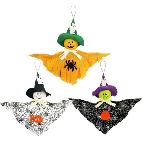 3pcs Horreur De DéCoration Halloween Citrouille Suspendue Halloween FantôMe Pour La DéCoration D'Horreur De Multi KIT DE DECORATION