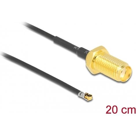Delock Antena Cable SMA mampara hembra a MHFÂ® 4L LK macho 1.37 20 cm longitud de hilo 10 mm