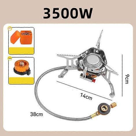 Réchaud Moose Rocket Stove. réchaud portable d'extérieur à double couche coupe-vent à trois brûleurs de 3500 W avec adaptateur (1/5)