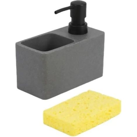 Distributeur de liquide vaisselle - MARQUE - Modèle - 2 en 1 - Résine - Gris (1/4)