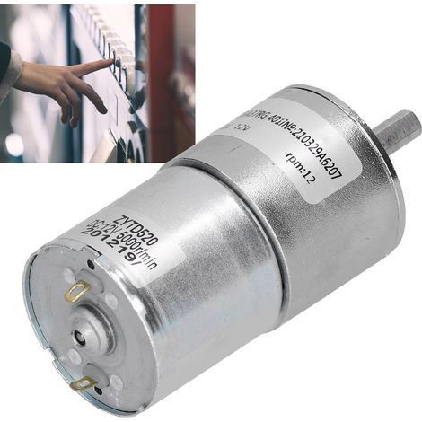 Moteur à engrenages 12 V CC, moteur électrique à micro-réduction à couple élevé, arbre de sortie central, réducteur de diamètre 37 mm, ZGA37RG 12R-12V (1/5)