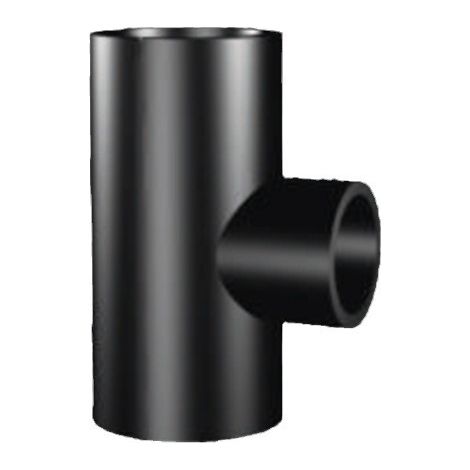 Coude T de 90° d'angle - avec tampon - émail 0.7MM - noir mat - 150MM