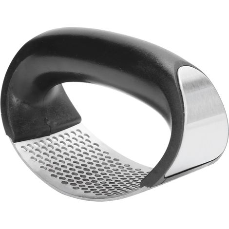 Presse-ail manuelle en acier inoxydable, broyeur, presse-ail, ustensile de cuisine noir (1/5)