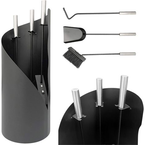 DanDiBo Kaminbesteck Schwarz Modern 4 Teilig Set 96571 Kaminset Kamingarnitur Ofenbesteck