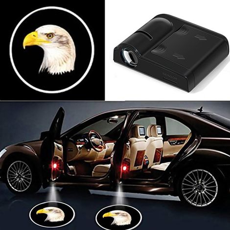 (3600LM-09)1 pièce Lampe de bienvenue lumineuse avec logo pour portière de voiture, projecteur laser universel sans fil, éclairage d'ambiance LED décoratif pour véhicule. (1/4)