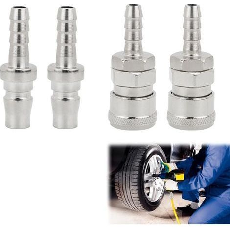 4Pcs Raccord Rapide Air Comprimé,Pneumatique d'Air Kit Compresseur,Embout Pneumatique Embout,8mm Raccord Rapide Pneumatique Coupleur,Tuyau Air Comprimé du Connecteur Mâle et Femelle (1/5)