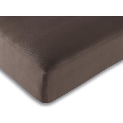 Drap housse - Ling - Chocolat - 160 x 200 cm - Coton - 57 fils/cm²