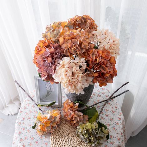 Fleur Artificielle - Hortensia Fausse Plante Décorative pour Intérieur Extérieur - Hauteur 49 cm - 1 Pièce (1/5)