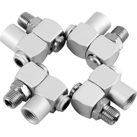 4 pièces/ensemble en aluminium 1/4 "outil adaptateur de connecteur de tuyau d'air pivotant universel 360 (1/5)