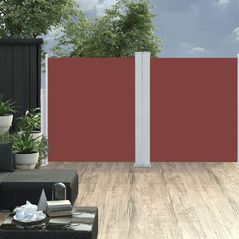 Auvent latéral rétractable Paravent extérieur Brise Vue Rétractable pour Jardin, Balcon, terrasse Marron 140 x 600 cm NDTN6319335 (1/5)