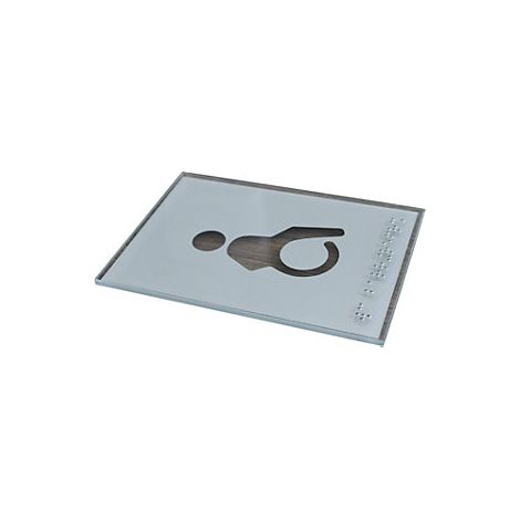 Rótulo para puerta con pictograma de WC  braille  H x A 148 x
