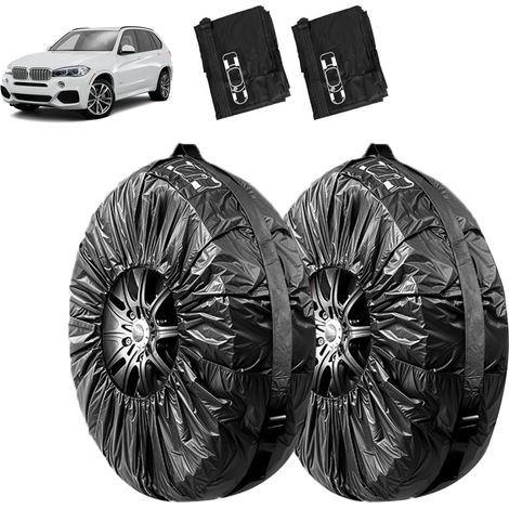 Spare Wheel Cover, 2pcs Wheel Protection Cover with Handle, Waterproof Dustproof Auto Spare Tires Storage Bags Fits 19–23" (L) & 13–18" (S) Tires, Tyre Bags for Car UV SUV Truck