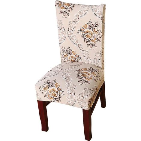 Housses De Chaise De Salle à Manger, Housse De Protection Amovible pour Chaise, Housse De Chaise Imprimée élastique, Mariage, Fête, Banquet (1/5)