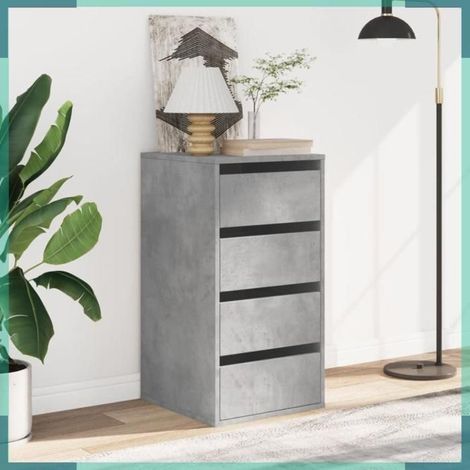 852864 Commode d'angle gris béton 40x41x76 cm bois d'ingénierie (1/5)