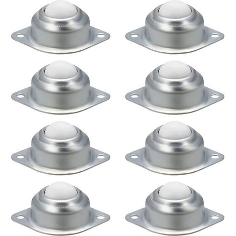 Lot de 8 roulettes à billes en nylon pour meubles ou armoires, roulettes de transfert avec roulements à billes en nylon et acier - Crezuo (1/4)