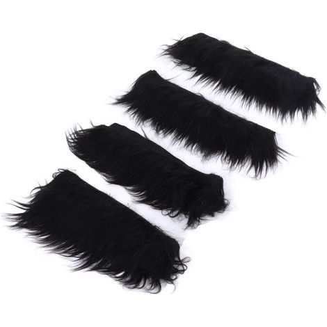 Lot 4 pièces Tissu Fausse Fourrure Noire 2x60po, Doux Lavable Confortable, Fluffy Synthétique pour Sapin de Noël Déco Table (1/5)