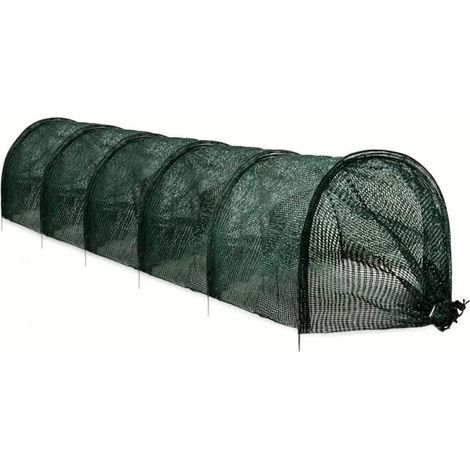Green Garden Tunnel Serre de jardin portable avec cadre en métal et cordon de ventilation pour légumes fleurs fraises 3 m (1/5)