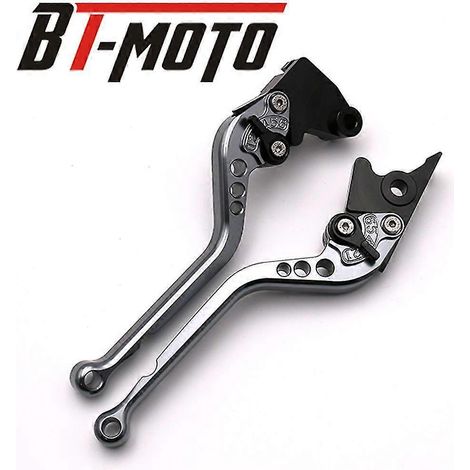 Levier de frein et d'embrayage pour Yamaha YZF-R1/YZFR1 (2004-2008) et YZF-R6/YZFR6 (2005-2016). Poignée longue et courte en aluminium (titane). (1/5)
