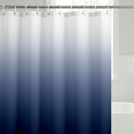 Rideau de Douche 100% Polyester résistant à l'eau avec œillets métalliques et 12 Anneaux de Rideau de Douche, dégradé Bleu ombré 180 x 188 cm (1/5)
