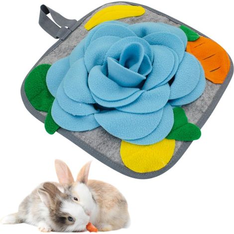 1 Tapis de recherche, antidérapant, polaire, 30x30 cm, avec corde, pour lapin chinchilla oiseau (1/5)