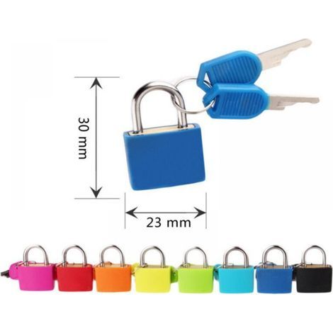 (8 pièces, multicolores) cadenas de casier avec 2 clés, mini serrure à bagages, cadenas à clé pour sac à dos, valise de voyage, casier d'université (1/4)