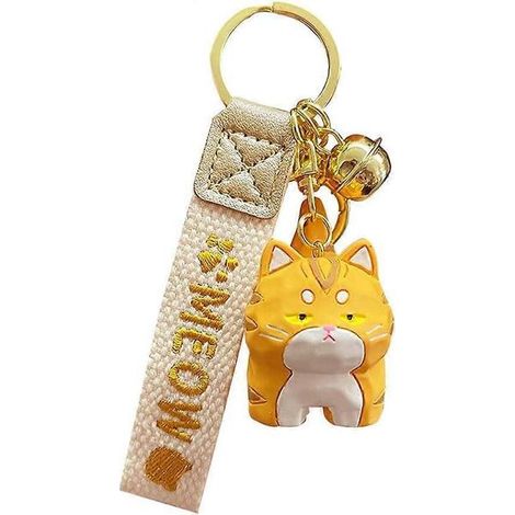 Porte-clés chat léopard en bois, sculpture kawaii mignonne - Modèle chat léopard (1/4)