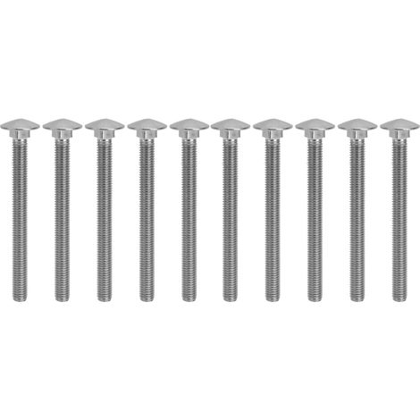 30 vis et boulons M8x1,25, boulons à tête cylindrique carrée à filetage grossier en acier inoxydable A2, DIN603 M8x90