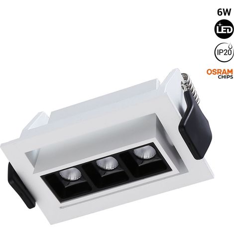 Foco Lineal LED Empotrable 6W - Orientable - UGR18 - CRI90 - - Blanco Cálido - Blanco (1/5)